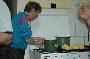 Maria finishing off the corn bread cheese balls